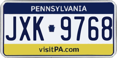 PA license plate JXK9768