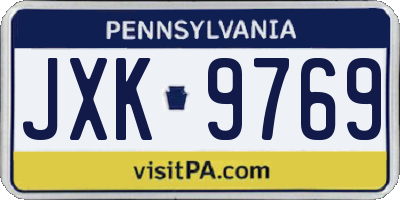 PA license plate JXK9769