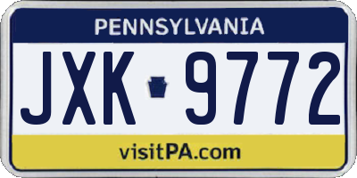 PA license plate JXK9772