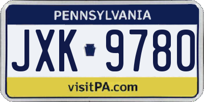 PA license plate JXK9780