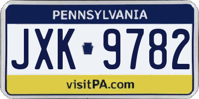 PA license plate JXK9782