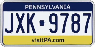 PA license plate JXK9787