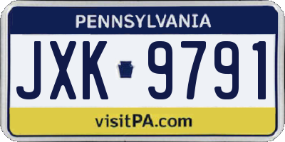 PA license plate JXK9791