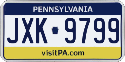PA license plate JXK9799