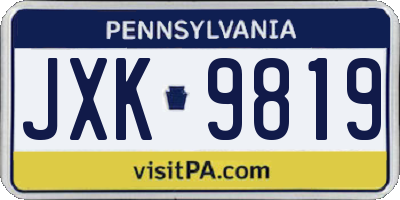 PA license plate JXK9819