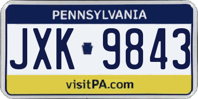 PA license plate JXK9843