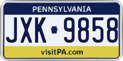 PA license plate JXK9858