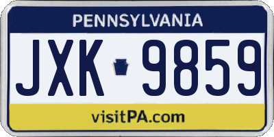 PA license plate JXK9859