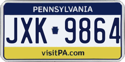 PA license plate JXK9864