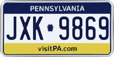 PA license plate JXK9869