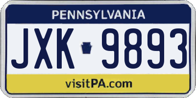 PA license plate JXK9893