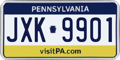PA license plate JXK9901