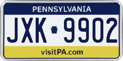 PA license plate JXK9902
