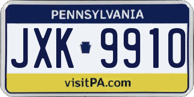 PA license plate JXK9910