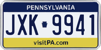 PA license plate JXK9941