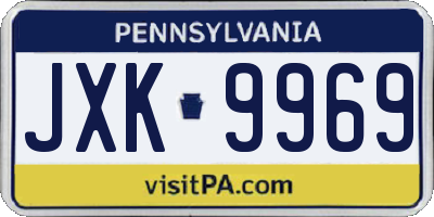 PA license plate JXK9969