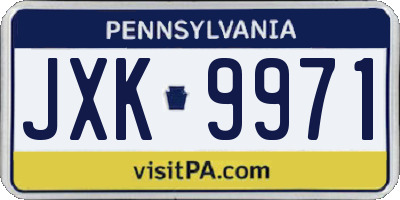 PA license plate JXK9971