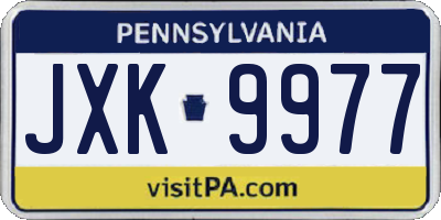 PA license plate JXK9977