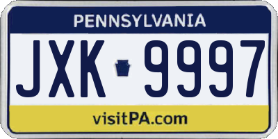 PA license plate JXK9997