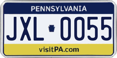 PA license plate JXL0055