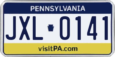 PA license plate JXL0141