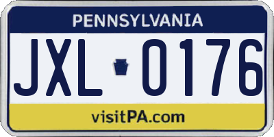 PA license plate JXL0176