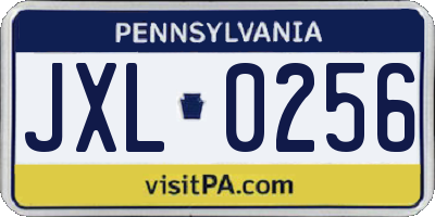 PA license plate JXL0256