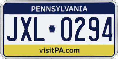 PA license plate JXL0294