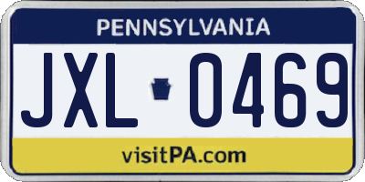 PA license plate JXL0469