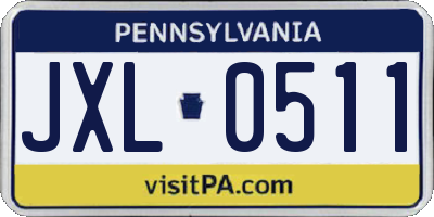 PA license plate JXL0511