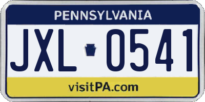 PA license plate JXL0541