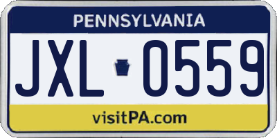 PA license plate JXL0559