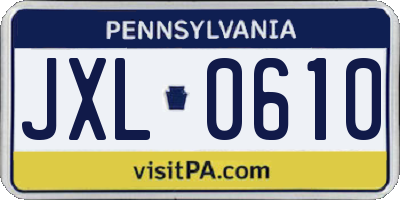 PA license plate JXL0610