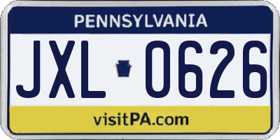 PA license plate JXL0626