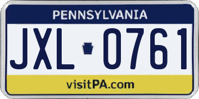 PA license plate JXL0761