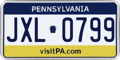 PA license plate JXL0799