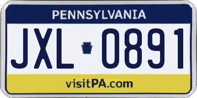 PA license plate JXL0891