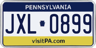 PA license plate JXL0899