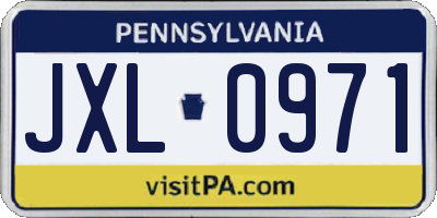 PA license plate JXL0971