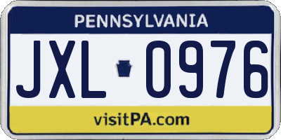 PA license plate JXL0976