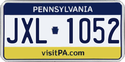 PA license plate JXL1052