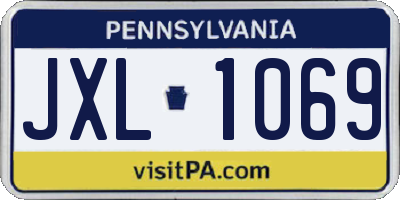 PA license plate JXL1069