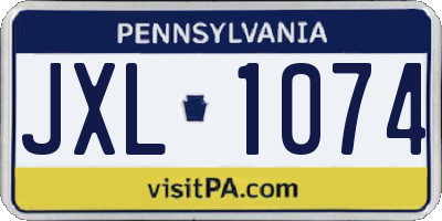 PA license plate JXL1074