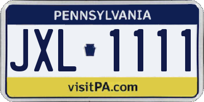 PA license plate JXL1111