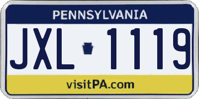 PA license plate JXL1119