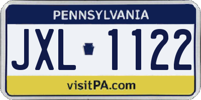 PA license plate JXL1122