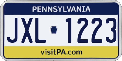 PA license plate JXL1223