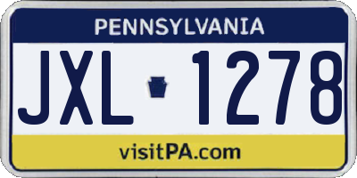 PA license plate JXL1278