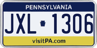 PA license plate JXL1306