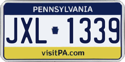 PA license plate JXL1339